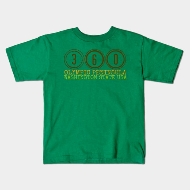 360 Olympic  Peninsula Kids T-Shirt by TheDaintyTaurus